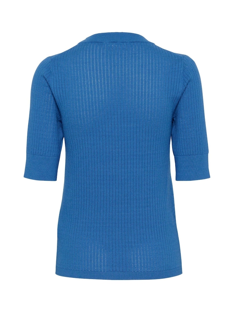 Soaked in Luxury Spina Short Sleeve Rib Knit  Pullover T-shirt - Image 6 of 6