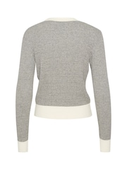 Soaked in Luxury Sanja Buttons V-Neck Two Tone Cardigan - Image 6 of 6