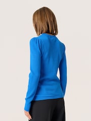 Soaked in Luxury Blue Spina Slim Fit Crew Neck Pullover Jumper - Image 2 of 6