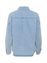 Soaked in Luxury Blue Annabeth Buttons Denim 100% Cotton Overshirt - Image 6 of 6