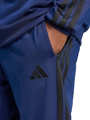 adidas Blue Sportswear Basic 3-Stripes Tricot Tracksuit - Image 4 of 8