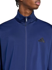 adidas Blue Sportswear Basic 3-Stripes Tricot Tracksuit - Image 5 of 8