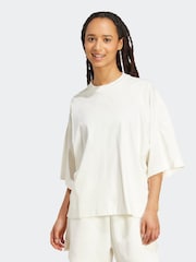 adidas White ALL SZN Soft Lux Loose 100% Cotton T-Shirt - Image 1 of 6