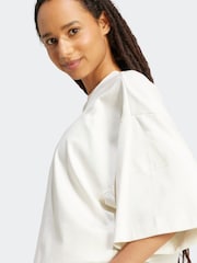 adidas White ALL SZN Soft Lux Loose 100% Cotton T-Shirt - Image 4 of 6