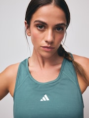 adidas Green Train Essentials Minimal Branding Racerback Tank Top - Image 4 of 5