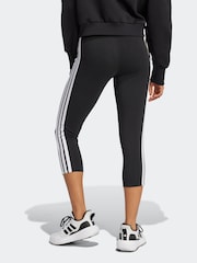 adidas Black 3-Stripes Mid Rise Capri Leggings - Image 2 of 6