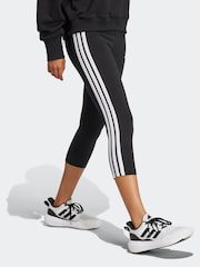 adidas Black 3-Stripes Mid Rise Capri Leggings - Image 3 of 6