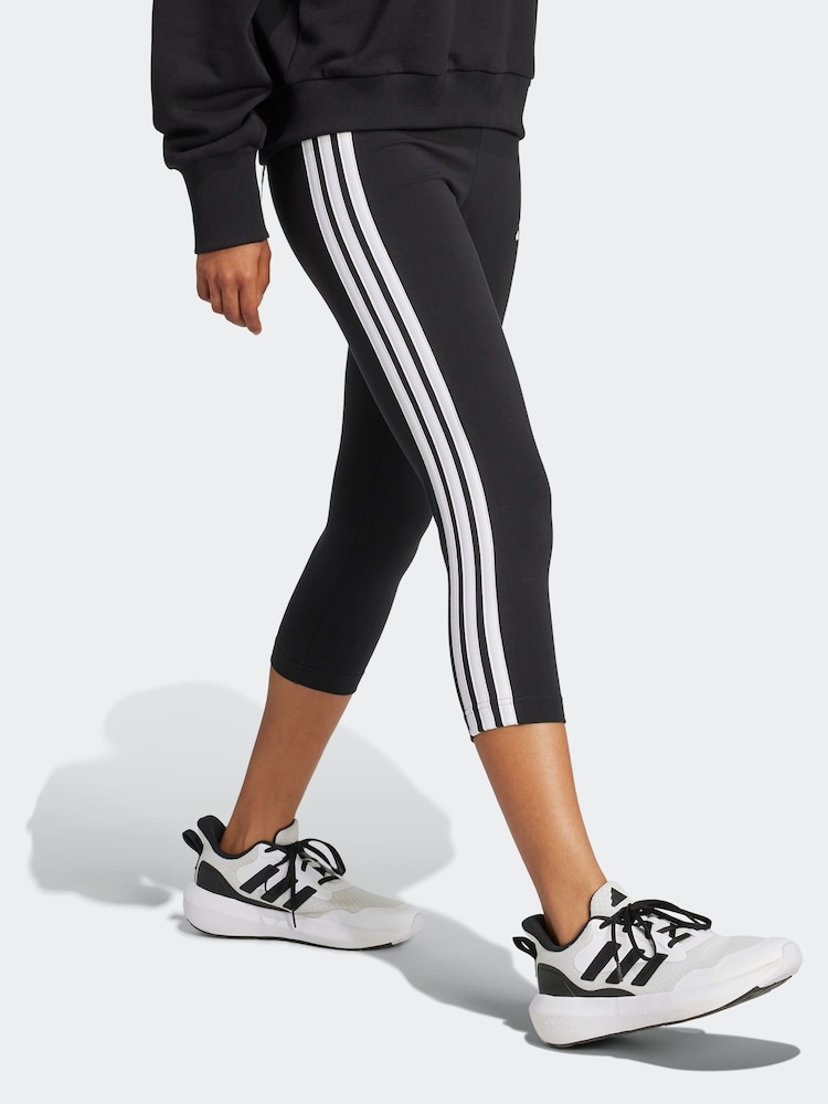 Buy adidas Black 3-Stripes Mid Rise Capri Leggings from Next South
