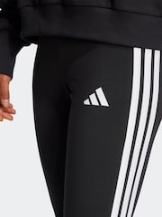 adidas Black 3-Stripes Mid Rise Capri Leggings - Image 4 of 6