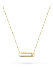 Beaverbrooks Yellow Gold Plated Cubic Zirconia Glide Necklace - Image 2 of 4