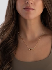 Beaverbrooks Yellow Gold Plated Cubic Zirconia Glide Necklace - Image 3 of 4