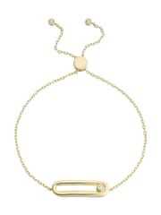 Beaverbrooks Yellow Gold Plated Cubic Zirconia Glide Bracelet - Image 1 of 4