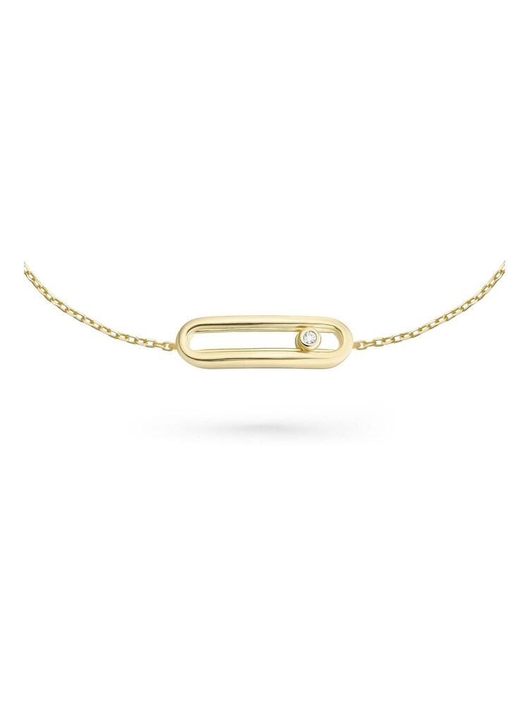 Beaverbrooks Yellow Gold Plated Cubic Zirconia Glide Bracelet - Image 2 of 4