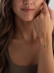 Beaverbrooks Yellow Gold Plated Cubic Zirconia Glide Bracelet - Image 3 of 4