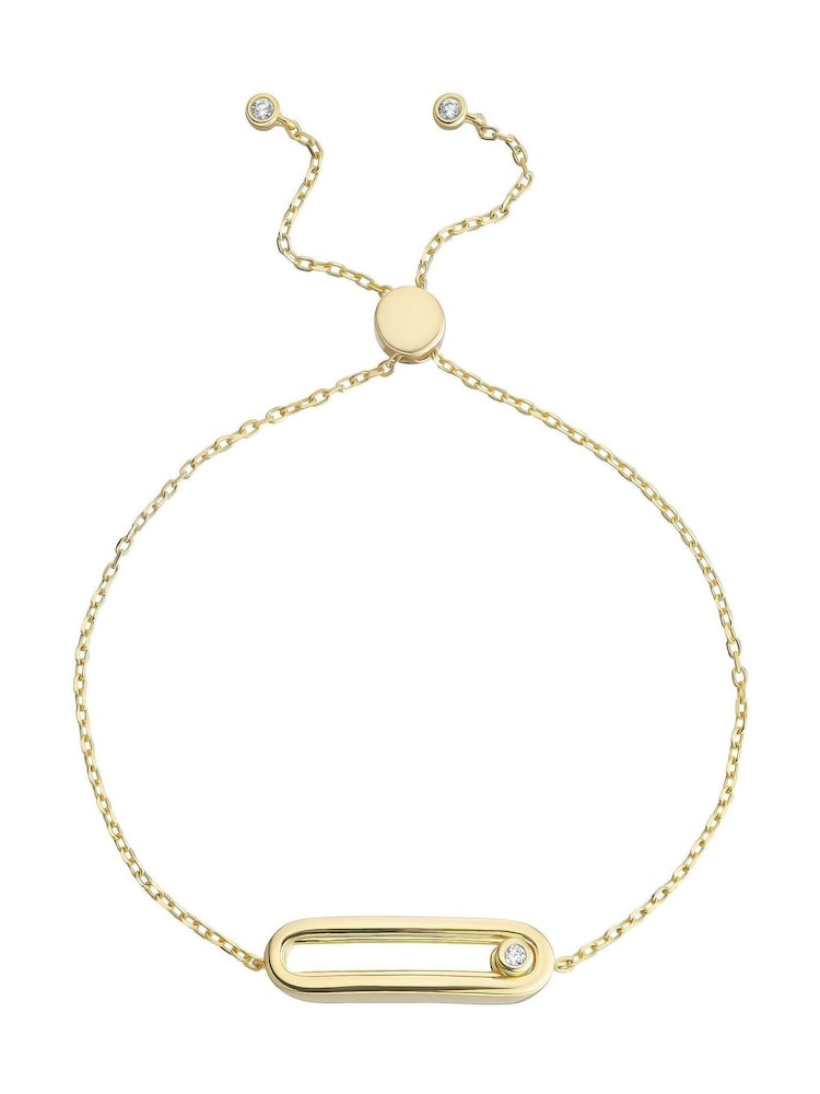Beaverbrooks Yellow Gold Plated Cubic Zirconia Glide Bracelet - Image 2 of 8 Beaverbrooks Yellow Gold Plated Cubic Zirconia Glide Bracelet - Image 2 of 8