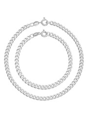 Beaverbrooks Sterling Silver Tone Father and Son Curb Bracelet Set - Image 1 of 6