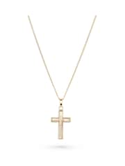 Beaverbrooks 9ct Yellow Gold Mother of Pearl Cross Pendant - Image 1 of 4