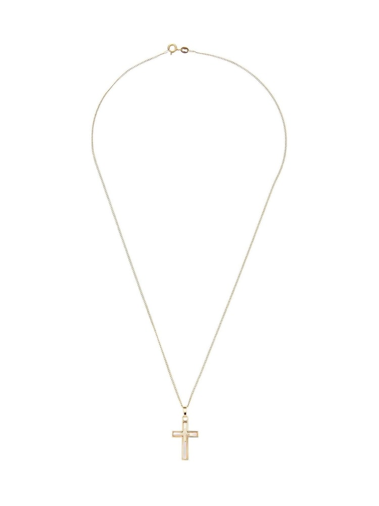 Beaverbrooks 9ct Yellow Gold Mother of Pearl Cross Pendant - Image 2 of 4