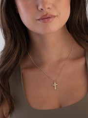 Beaverbrooks 9ct Yellow Gold Mother of Pearl Cross Pendant - Image 4 of 4