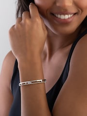 Beaverbrooks Sterling Silver Cubic Zirconia 7cm Glide Bracelet - Image 4 of 4