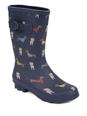 Pavers Blue Patterned Wellington Boots - Image 2 of 5