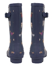 Pavers Blue Patterned Wellington Boots - Image 3 of 5