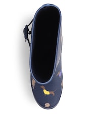 Pavers Blue Patterned Wellington Boots - Image 4 of 5