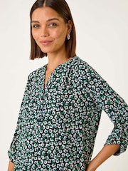 Roman Blue Floral Print 3 Button Shirt - Image 2 of 4