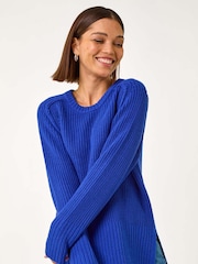Roman Blue Shoulder Detail Knit Jumper - Image 1 of 5