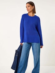 Roman Blue Shoulder Detail Knit Jumper - Image 3 of 5