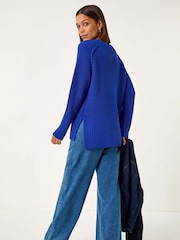 Roman Blue Shoulder Detail Knit Jumper - Image 4 of 5