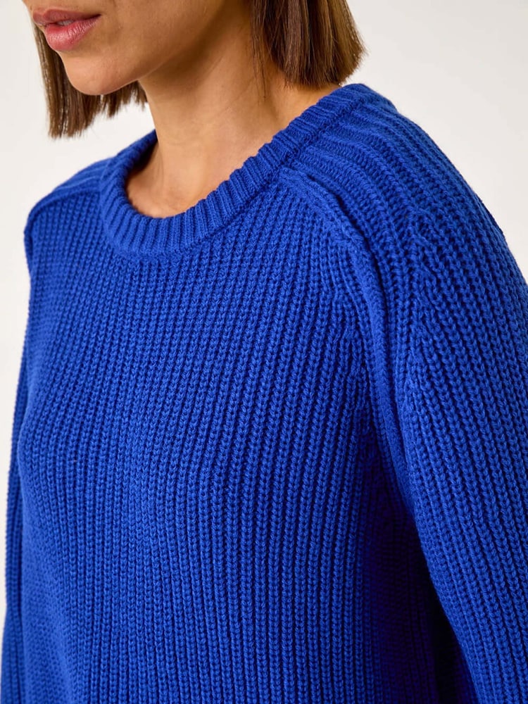Roman Blue Shoulder Detail Knit Jumper - Image 5 of 5 Roman Blue Shoulder Detail Knit Jumper - Image 5 of 5