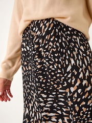 Roman Brown Speckled Print Asymmetric A-Line Skirt - Image 5 of 5