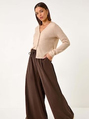 Roman Brown Baby Corduroy Wide Leg 100% Cotton Trousers - Image 2 of 5