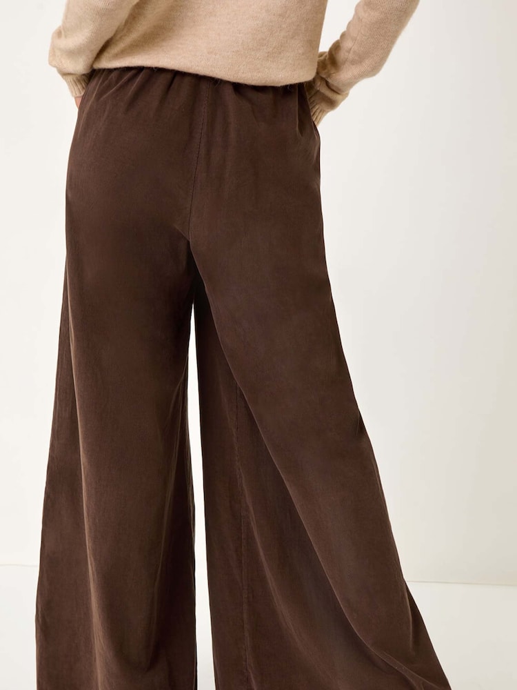Roman Brown Baby Corduroy Wide Leg 100% Cotton Trousers - Image 3 of 5