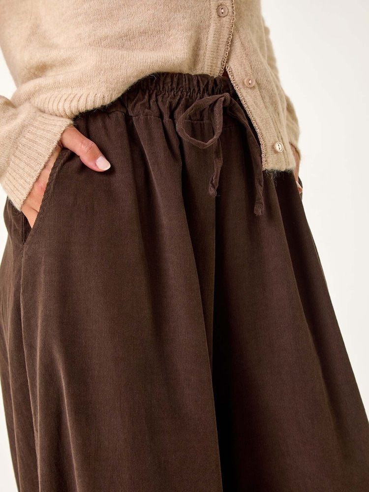 Roman Brown Baby Corduroy Wide Leg 100% Cotton Trousers - Image 5 of 5