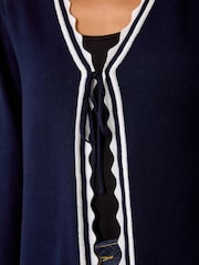 Roman Blue Scallop Edge Tie Cardigan - Image 5 of 5