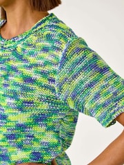 Roman Blue Spacedye Knit Top - Image 5 of 5