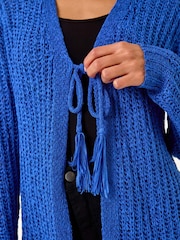 Roman Blue Tie Front Knit Cardigan - Image 5 of 5