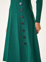 Roman Green Button Detail Knitted Dress - Image 5 of 5