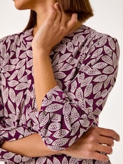 Roman Purple Leaf Print Pleated Shirt - Image 5 of 5