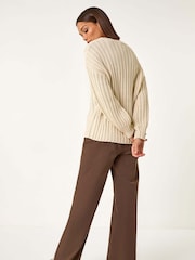 Roman Natural Crew Stitch Detail Jumper - Image 3 of 5