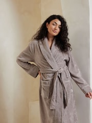 Chelsea Peers Nude 100% Cotton Towelling Dressing Gown - Image 2 of 5