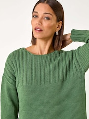 Roman Green Yoke Stitch Detail Jumper - Image 4 of 5