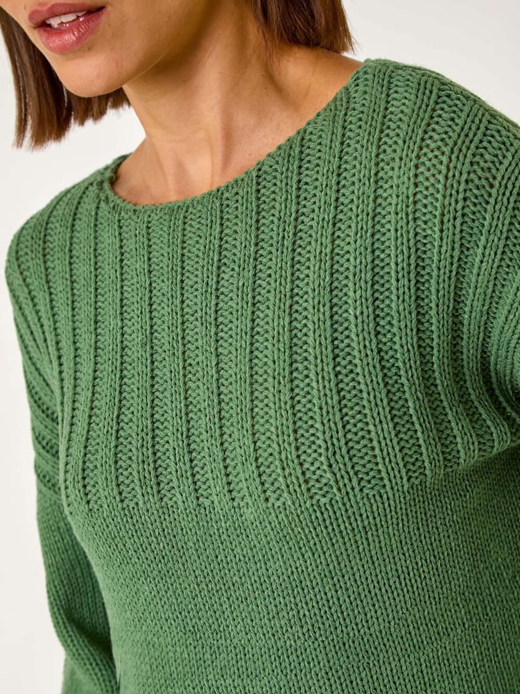 Roman Green Yoke Stitch Detail Jumper - Image 5 of 5