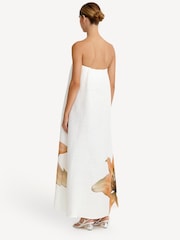 Significant Other Orange/White 100% Linen Parisa Maxi Dress - Image 3 of 4