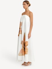 Significant Other Orange/White 100% Linen Parisa Maxi Dress - Image 4 of 4