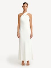 Significant Other Brill White Lucile Draped Maxi Dress - Image 1 of 4