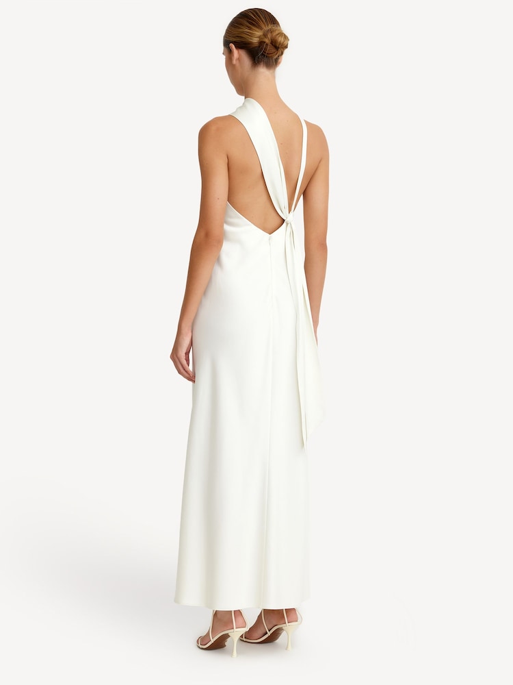 Significant Other Brill White Lucile Draped Maxi Dress - Image 2 of 4
