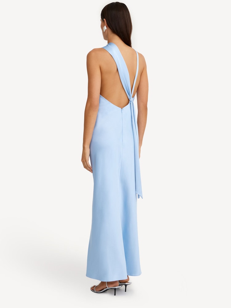 Significant Other Aqua Blue Lucile Draped Maxi Dress - Image 2 of 5